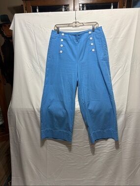 Talbots Bright Blue Wide-Leg Sailor-Inspired Pants